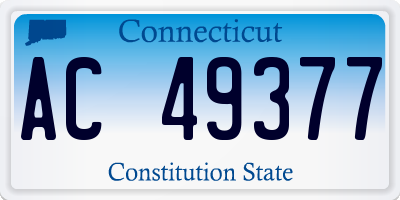 CT license plate AC49377