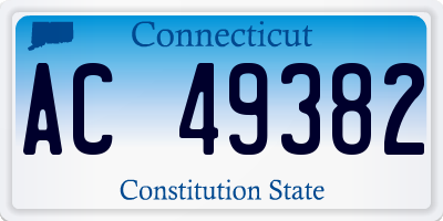 CT license plate AC49382