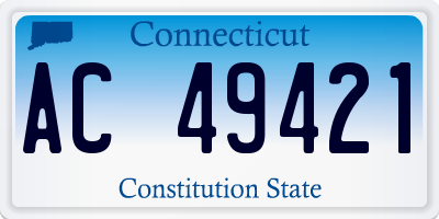 CT license plate AC49421