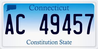 CT license plate AC49457