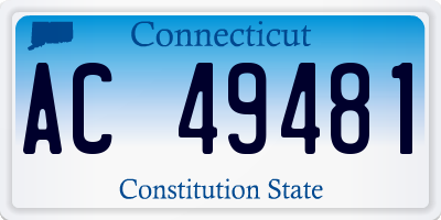 CT license plate AC49481
