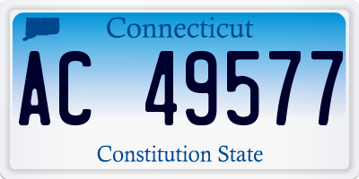 CT license plate AC49577