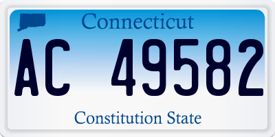 CT license plate AC49582