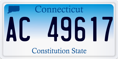 CT license plate AC49617