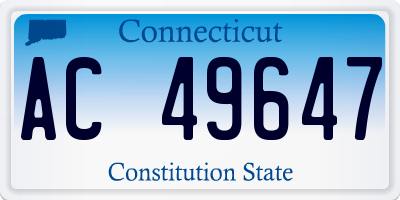 CT license plate AC49647