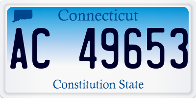 CT license plate AC49653