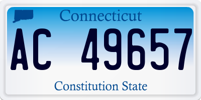 CT license plate AC49657