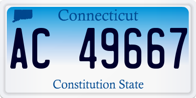 CT license plate AC49667