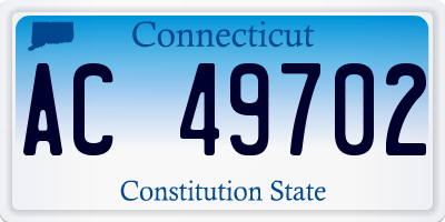 CT license plate AC49702