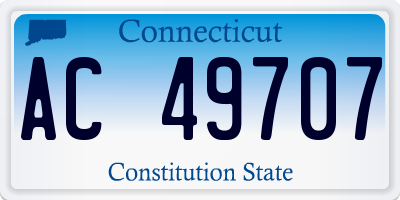 CT license plate AC49707