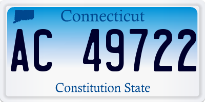 CT license plate AC49722