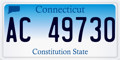 CT license plate AC49730