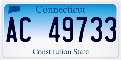 CT license plate AC49733