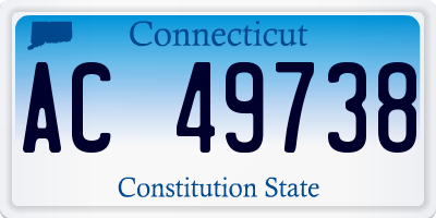 CT license plate AC49738