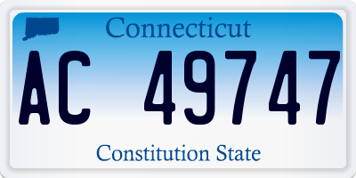 CT license plate AC49747