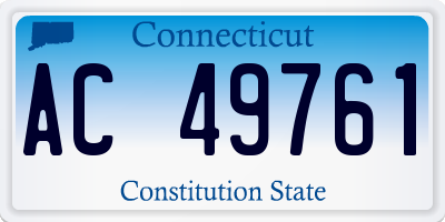 CT license plate AC49761