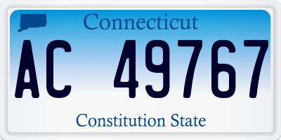 CT license plate AC49767