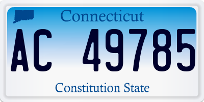 CT license plate AC49785