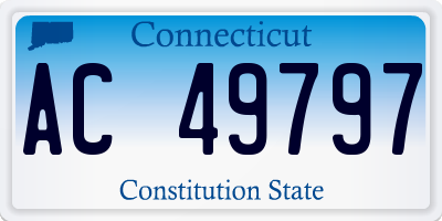 CT license plate AC49797