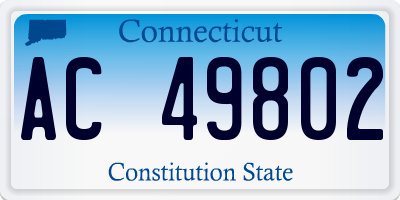 CT license plate AC49802