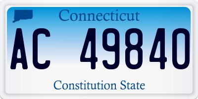 CT license plate AC49840