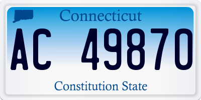 CT license plate AC49870