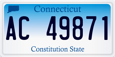 CT license plate AC49871