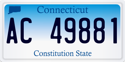 CT license plate AC49881