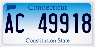 CT license plate AC49918