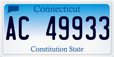 CT license plate AC49933