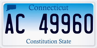 CT license plate AC49960