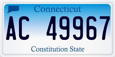 CT license plate AC49967