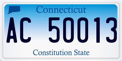 CT license plate AC50013