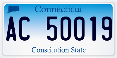 CT license plate AC50019