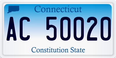 CT license plate AC50020