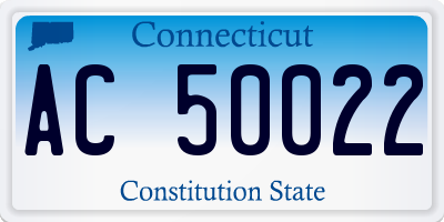 CT license plate AC50022