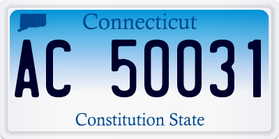 CT license plate AC50031