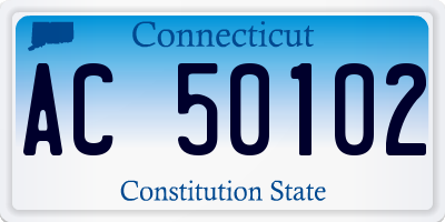 CT license plate AC50102