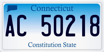 CT license plate AC50218