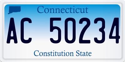 CT license plate AC50234