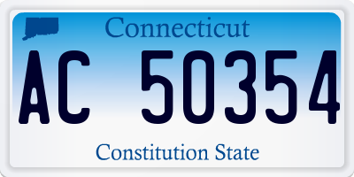 CT license plate AC50354