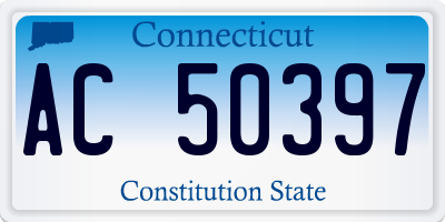 CT license plate AC50397