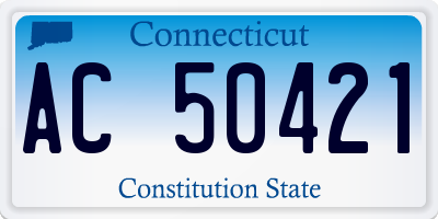 CT license plate AC50421
