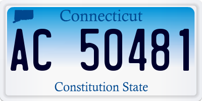 CT license plate AC50481