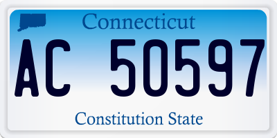 CT license plate AC50597