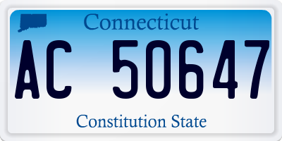 CT license plate AC50647