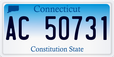 CT license plate AC50731