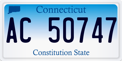 CT license plate AC50747