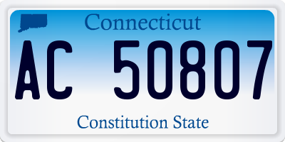 CT license plate AC50807