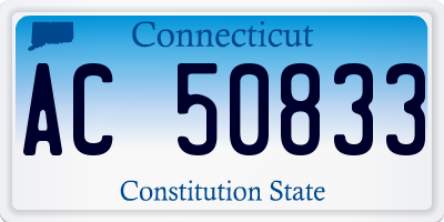 CT license plate AC50833